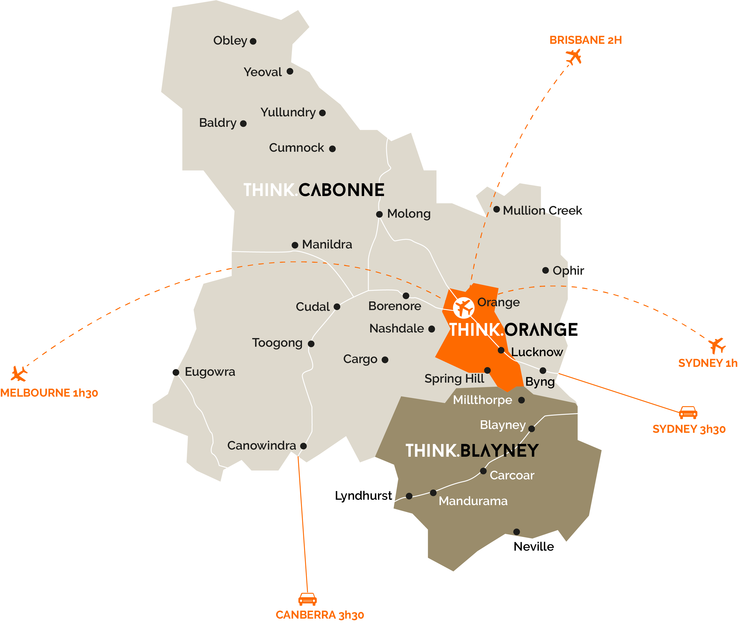 Map of Orange Region